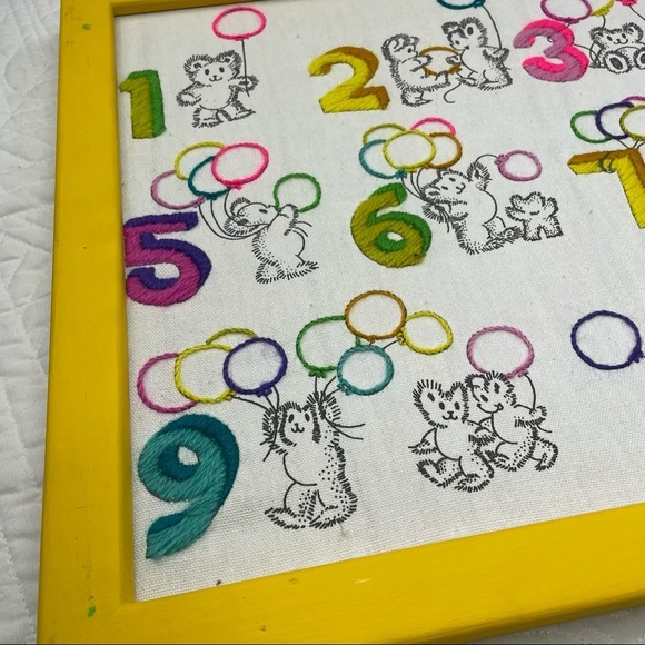 Vintage hand stitched number nursery decor - Picture 2 of 9